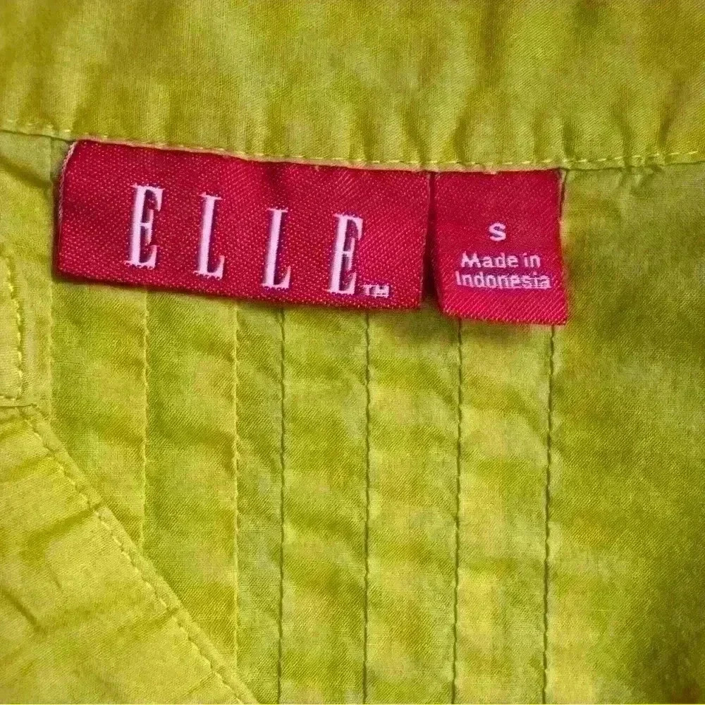 Elle Women’s Small Yellow Tunic Top with Pleat and Ruffle Detail 100% Cotton - Picture 7 of 13